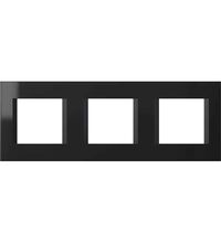 Rama decorativa aparataj modular TEM, rectangulara, 3X2M, negru lucios, Line, OL26NB