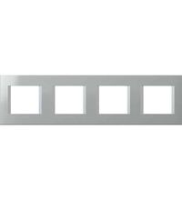 Rama decorativa aparataj modular TEM, rectangulara, 4X2M, argintiu, Line, OL28ES