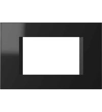 Rama decorativa aparataj modular TEM, rectangulara, 3M, negru lucios, Line, OL30NB