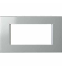 Rama decorativa aparataj modular TEM, rectangulara, 4M, argintiu, Line, OL40ES