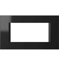 Rama decorativa aparataj modular TEM, rectangulara, 4M, negru lucios, Line, OL40NB