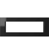 Rama decorativa aparataj modular TEM, rectangulara, 7M, negru lucios, Line, OL70NB