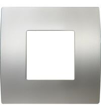 Rama decorativa aparataj modular TEM, rectangulara, 2M, argintiu satinat, Pure, OP20MS