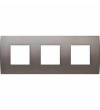 Rama decorativa aparataj modular TEM, rectangulara, 3X2M, nichel satinat, Pure, OP26MN