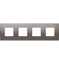 Rama decorativa aparataj modular TEM, rectangulara, 4X2M, nichel satinat, Pure, OP28MN