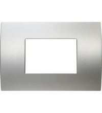 Rama decorativa aparataj modular TEM, rectangulara, 3M, argintiu satinat, Pure, OP30MS