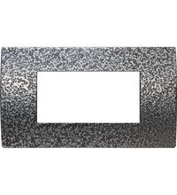 Rama decorativa aparataj modular TEM, rectangulara, 4M, otel forjat, Pure, OP40MH