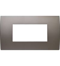 Rama decorativa aparataj modular TEM, rectangulara, 4M, nichel satinat, Pure, OP40MN