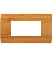 Rama decorativa aparataj modular TEM, rectangulara, 4M, bambus, Pure, OP40WB
