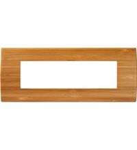 Rama decorativa aparataj modular TEM, rectangulara, 7M, bambus, Pure, OP70WB