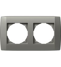 Rama decorativa aparataj unitar TEM, orizontala, 2 posturi, titan, Logiq, OQ20TI