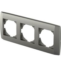 Rama decorativa aparataj unitar TEM, orizontala, 3 posturi, titan, Logiq, OQ30TI