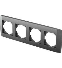 Rama decorativa aparataj unitar TEM, orizontala, 4 posturi, antracit, Logiq, OQ40AT