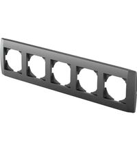 Rama decorativa aparataj unitar TEM, orizontala, 5 posturi, antracit, Logiq, OQ50AT