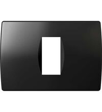 Rama decorativa aparataj modular TEM, elipsa, 1/3M, negru lucios, Soft, OS13NB