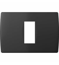 Rama decorativa aparataj modular TEM, elipsa, 1/3M, negru mat, Soft, OS13SB