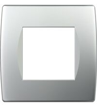 Rama decorativa aparataj modular TEM, elipsa, 2M, argintiu, Soft, OS20ES