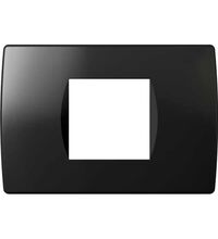 Rama decorativa aparataj modular TEM, elipsa, 2/3M, negru lucios, Soft, OS23NB