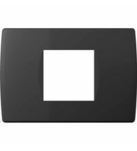 Rama decorativa aparataj modular TEM, elipsa, 2/3M, negru mat, Soft, OS23SB