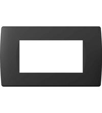 Rama decorativa aparataj modular TEM, elipsa, 4M, negru mat, Soft, OS40SB