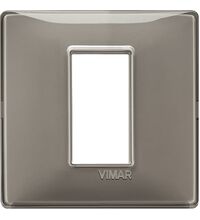 Rama decorativa aparataj modular Vimar, rectangulara, 1M, cenusiu, Plana, 14641.40
