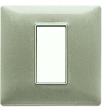 Rama decorativa aparataj modular Vimar, rectangulara, 1M, verde metalizat, Plana, 14641.72