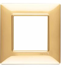 Rama decorativa aparataj modular Vimar, rectangulara, 2M, auriu lucios, Plana, 14642.24