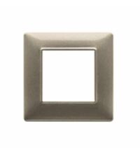 Rama decorativa aparataj modular Vimar, rectangulara, 2M, bronz metalizat, Plana, 14642.26