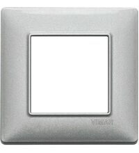 Rama decorativa aparataj modular Vimar, rectangulara, 2M, argintiu metalizat, Plana, 14642.71