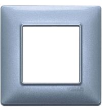 Rama decorativa aparataj modular Vimar, rectangulara, 2M, albastru metalizat, Plana, 14642.73