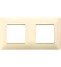 Rama decorativa aparataj modular Vimar, rectangulara, 2X2M, crem, Plana, 14643.04
