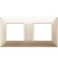 Rama decorativa aparataj modular Vimar, rectangulara, 2X2M, sampanie mat, Plana, 14643.22