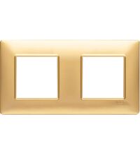 Rama decorativa aparataj modular Vimar, rectangulara, 2X2M, auriu mat, Plana, 14643.25