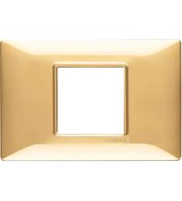 Rama decorativa aparataj modular Vimar, rectangulara, 2/3M, auriu lucios, Plana, 14652.24