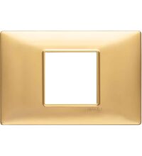 Rama decorativa aparataj modular Vimar, rectangulara, 2/3M, auriu mat, Plana, 14652.25