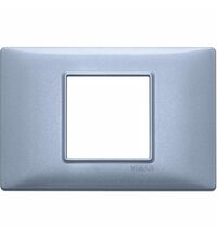 Rama decorativa aparataj modular Vimar, rectangulara, 2/3M, albastru metalizat, Plana, 14652.73