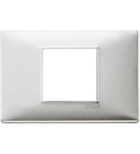 Rama decorativa aparataj modular Vimar, rectangulara, 2/3M, aluminiu periat, Plana, 14652.81