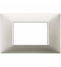 Rama decorativa aparataj modular Vimar, rectangulara, 3M, nichel mat, Plana, 14653.21