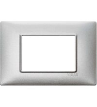 Rama decorativa aparataj modular Vimar, rectangulara, 3M, argintiu metalizat, Plana, 14653.71