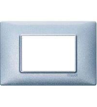 Rama decorativa aparataj modular Vimar, rectangulara, 3M, albastru metalizat, Plana, 14653.73