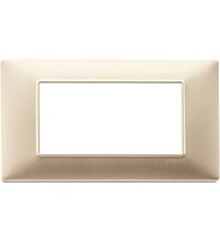 Rama decorativa aparataj modular Vimar, rectangulara, 4M, sampanie mat, Plana, 14654.22
