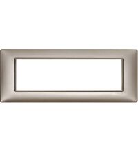 Rama decorativa aparataj modular Vimar, rectangulara, 7M, nichel metalizat, Plana, 14657.74