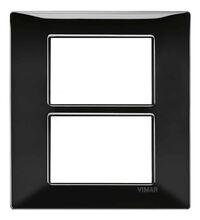 Rama decorativa aparataj modular Vimar, rectangulara, 6M, negru, Plana, 14659.05