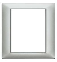 Rama decorativa aparataj modular Vimar, rectangulara, 8M, argintiu mat, Plana, 14668.20