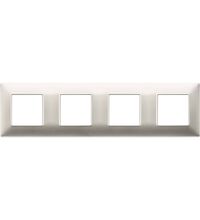 Rama decorativa aparataj modular Vimar, rectangulara, 4X2M, nichel mat, Plana, 14669.21