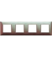 Rama decorativa aparataj modular Vimar, rectangulara, 4X2M, maro metalizat, Plana, 14669.23