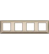 Rama decorativa aparataj modular Vimar, rectangulara, 4X2M, bronz metalizat, Plana, 14669.26