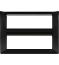 Rama decorativa aparataj modular Vimar, rectangulara, 14M, negru, Plana, 14690.05