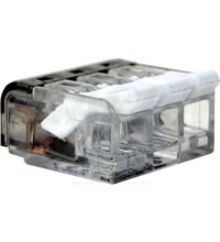 Clema de conectica cu deblocare Tracon, 3x4mmp, transparent, RVON3