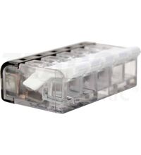 Clema de conectica cu deblocare Tracon, 5x4mmp, transparent, RVON5